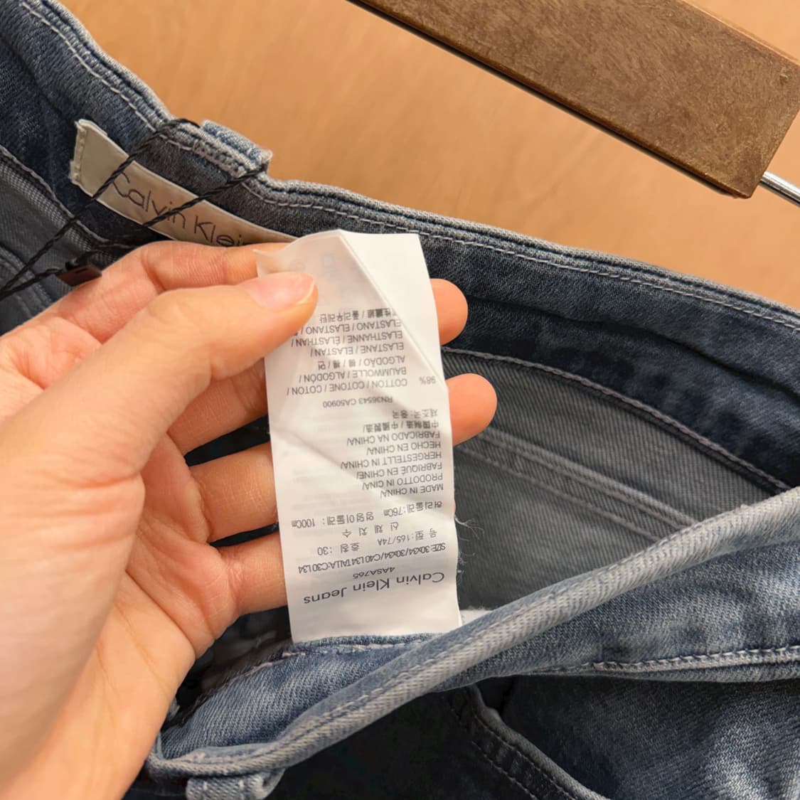 캘빈 클라인 진스 데님 팬츠 워싱 5포켓 버튼업 슬림 스트레이트핏 그레이 상품이미지8