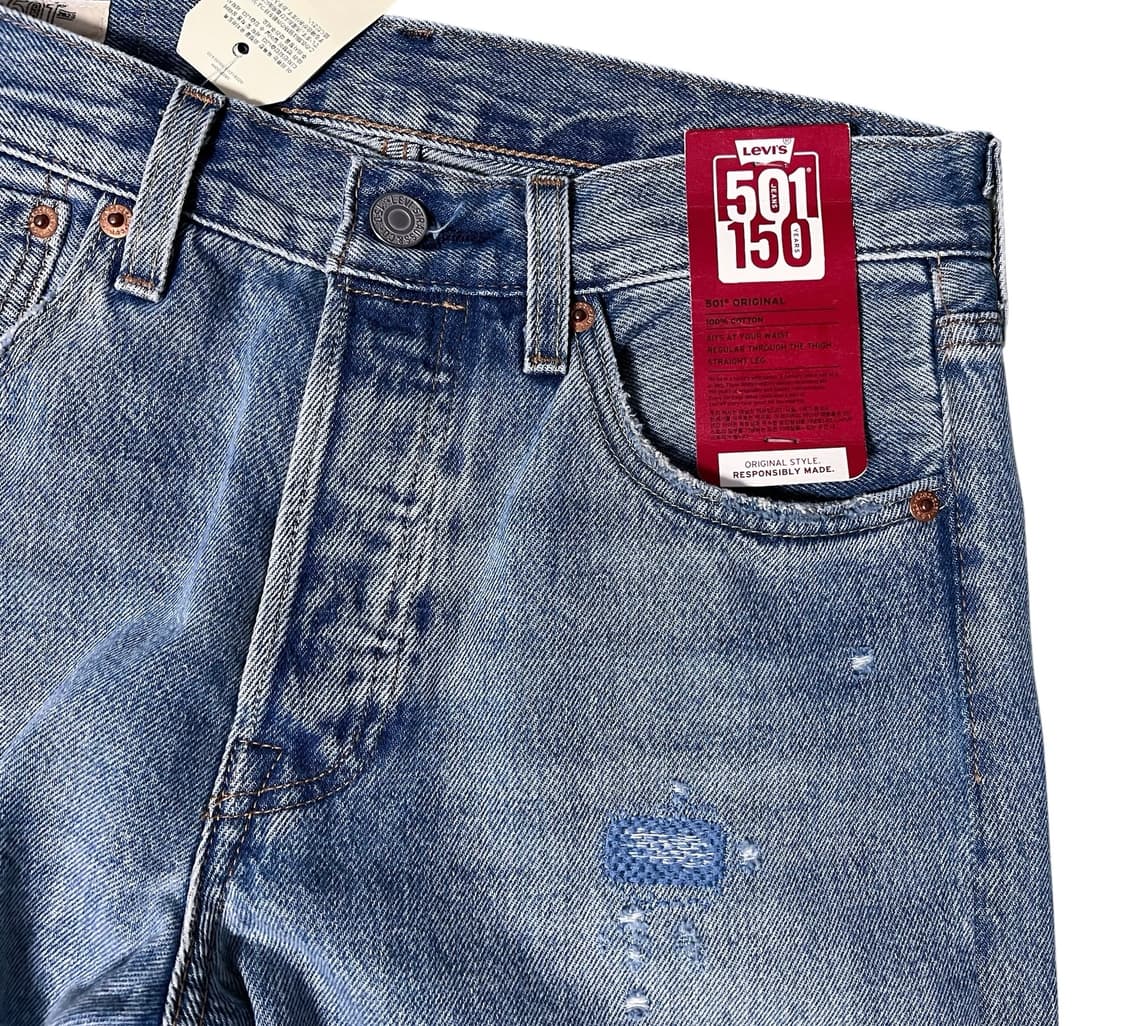 (새상품) 리바이스 501 150주년 기념 에디션 패치워크 데님 팬츠W2 상품이미지2