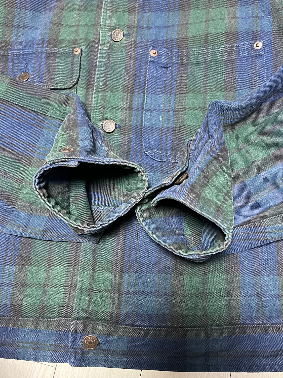 90s폴로컨츄리 체크 덩가리핏자켓 XXL 상품이미지5