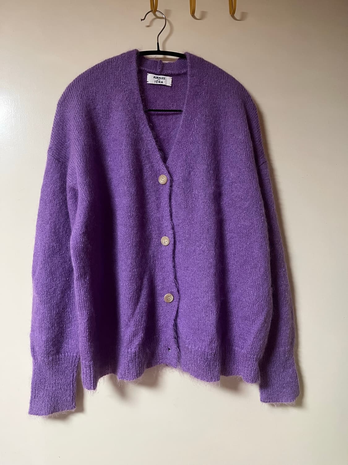 오라리 모헤어 가디건 퍼플 상품이미지1