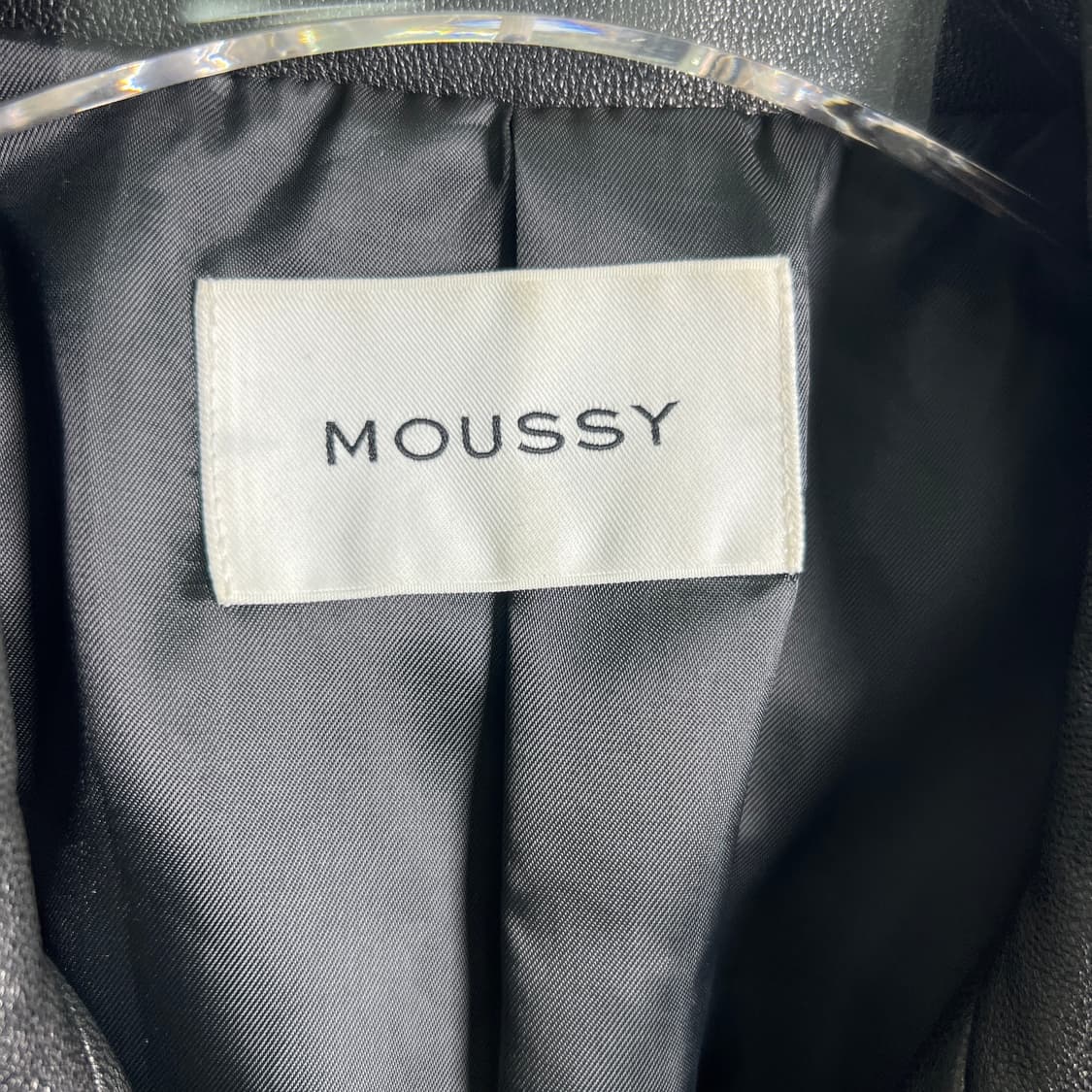 Moussy 블랙 염소가죽 라이더 자켓  상품이미지3