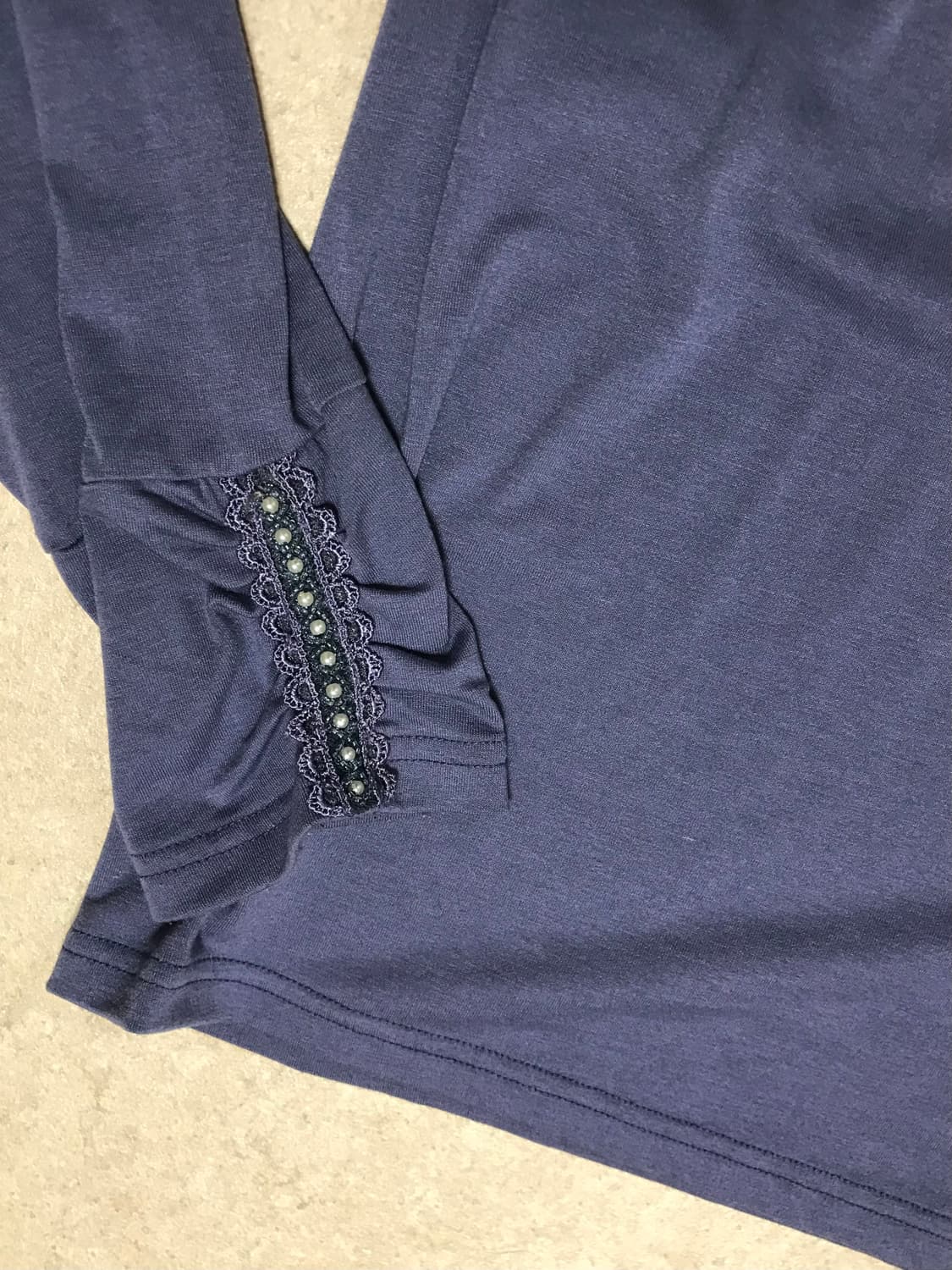 대장 엑시즈팜 진주 레이스 포인트 폴라티 롱슬리브 상품이미지3