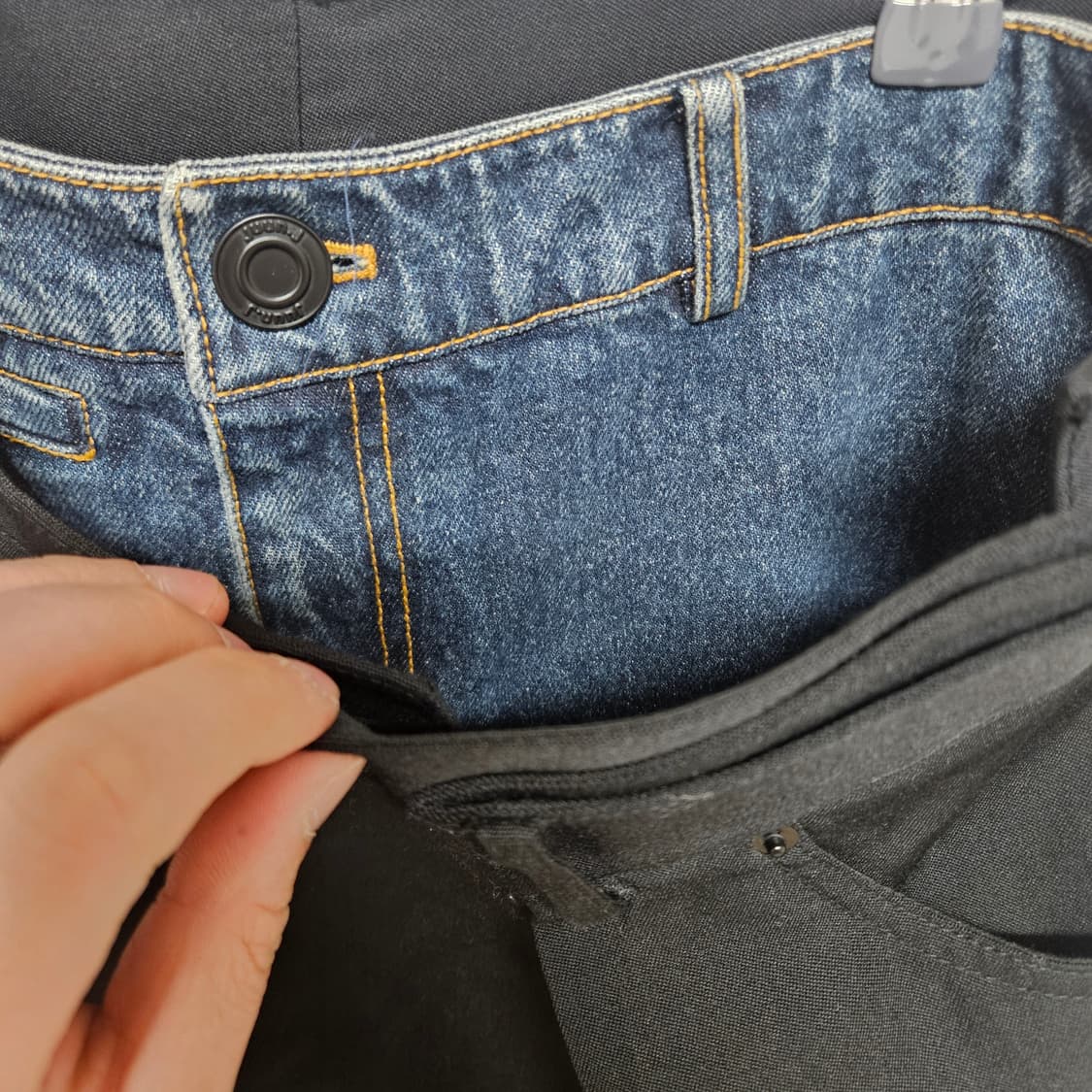 32 준지 juun j 데님 레이어드 슬랙스 상품이미지3