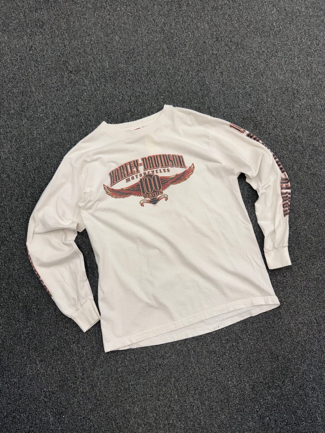 할리데이비슨 빈티지 100주년 프린팅 롱슬리브 상품이미지1