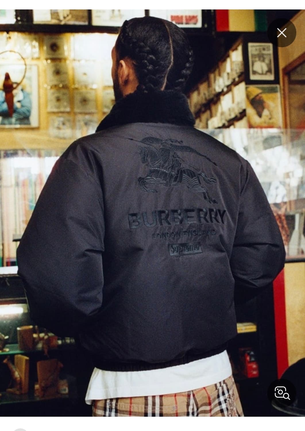 슈프림 버버리 퍼퍼자켓 블랙 M  상품이미지1