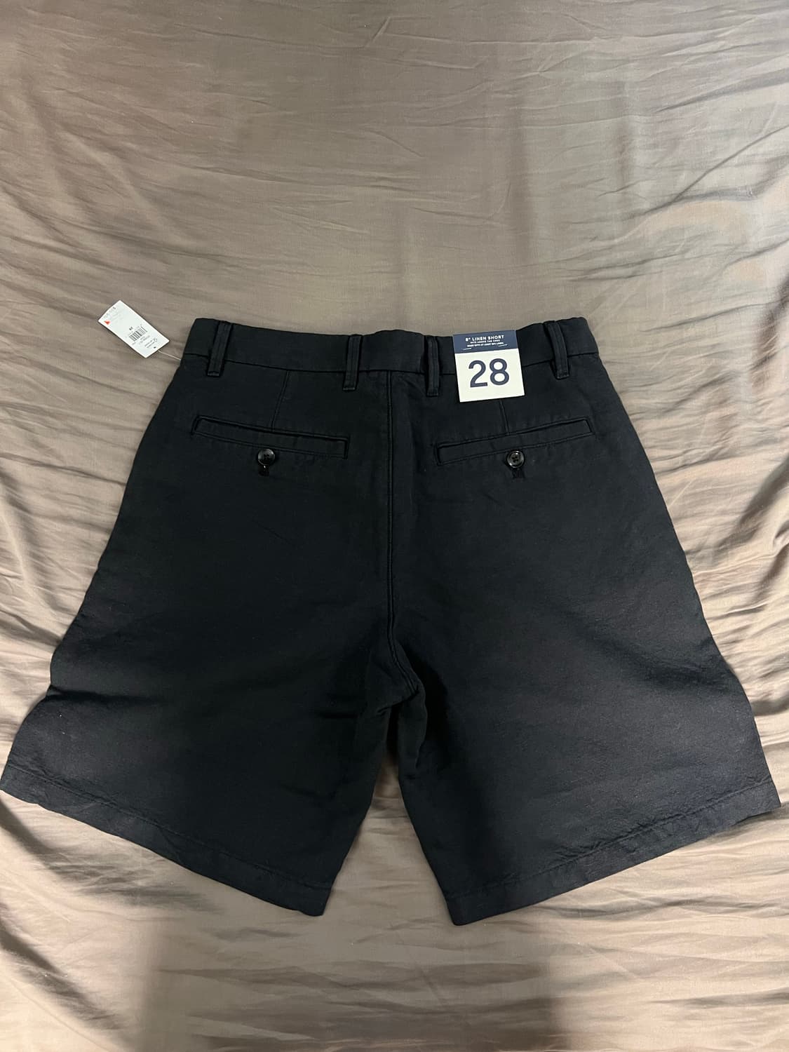 갭 GAP 린넨 반바지 프렙스터 검정 28 새제품 상품이미지3
