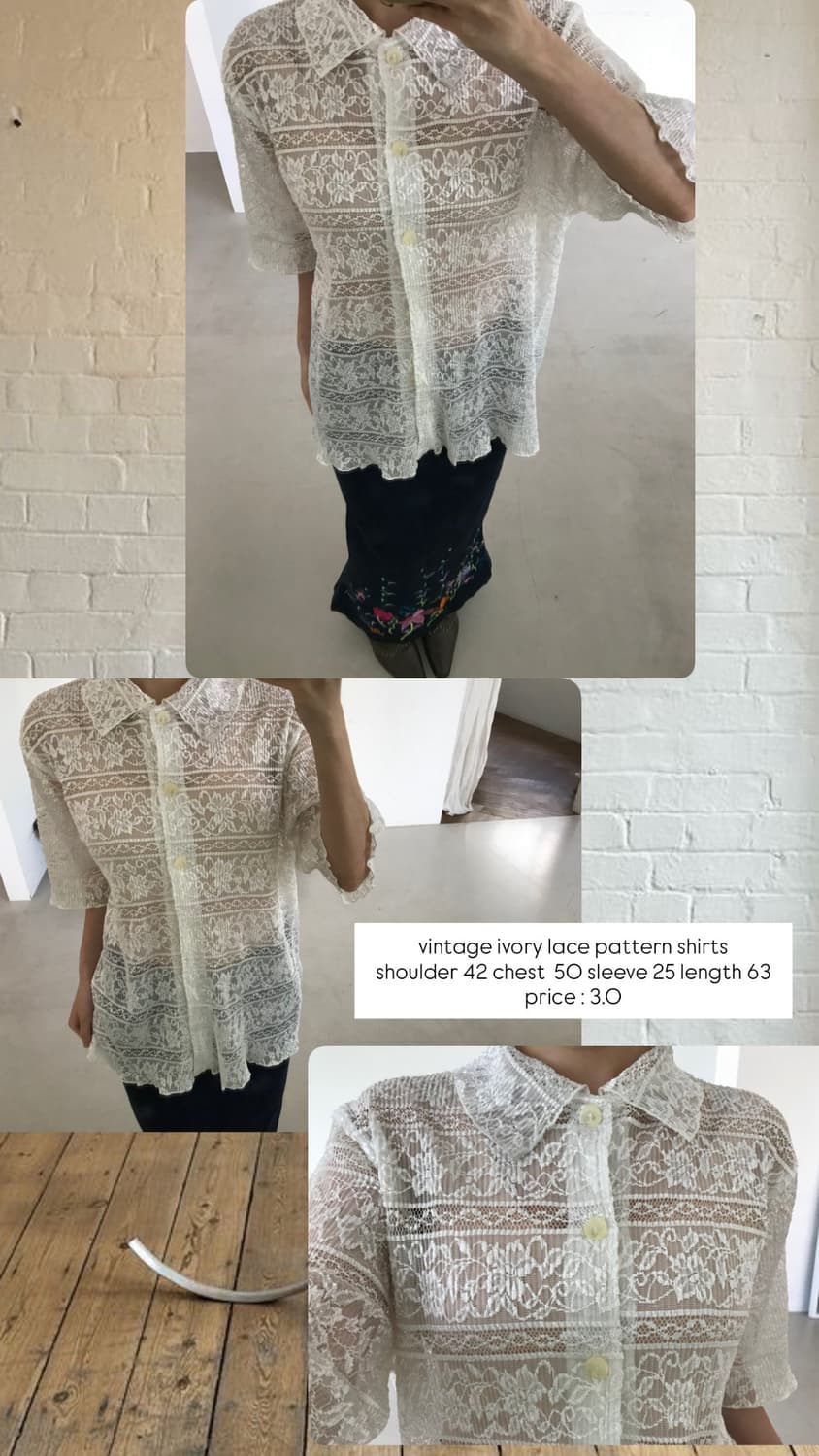 vintage lace pattern shirts 상품이미지6