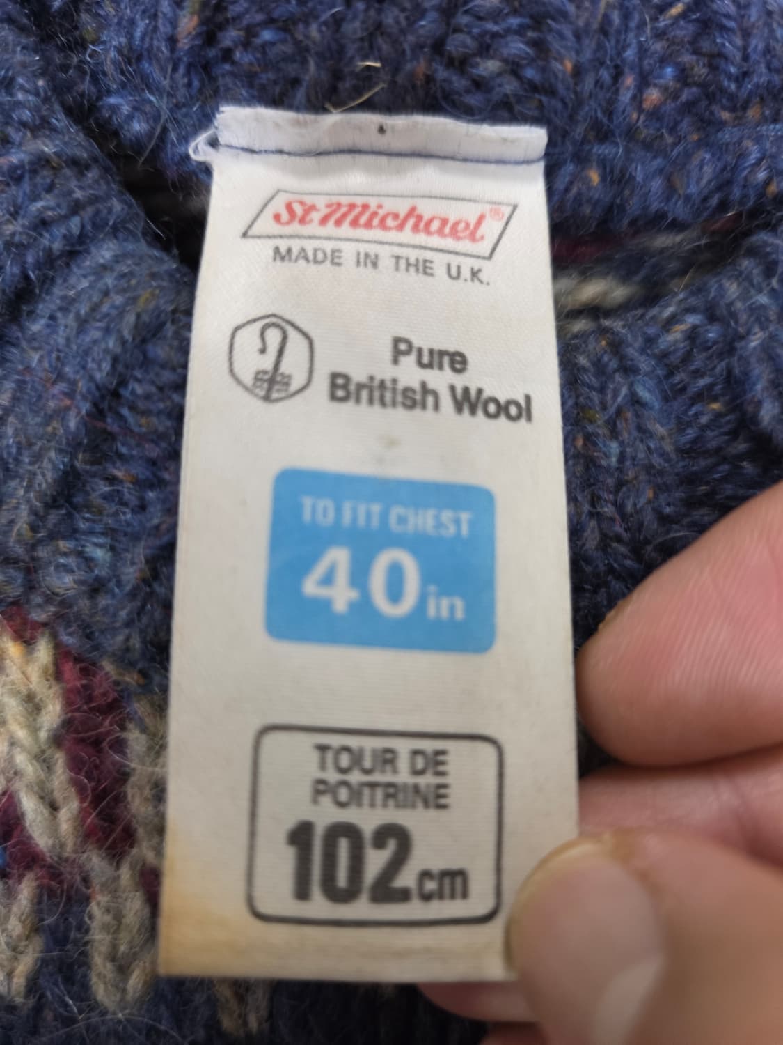 세인트 마이클 영국산 페어아일 울 니트 빈티지 스웨터 100 상품이미지3