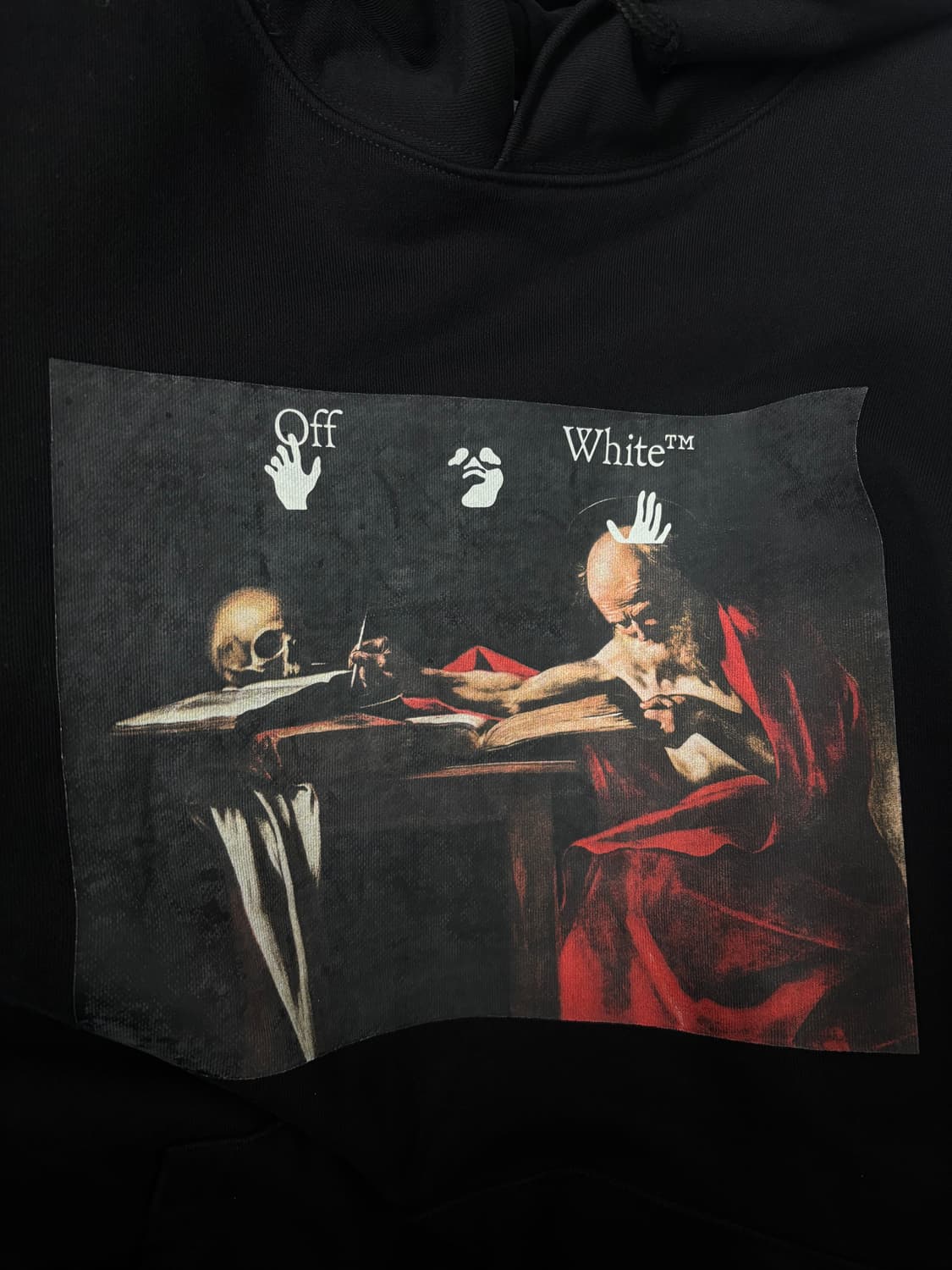 오프화이트 카라바조 코튼 후드 스웻셔츠 M-L 상품이미지5