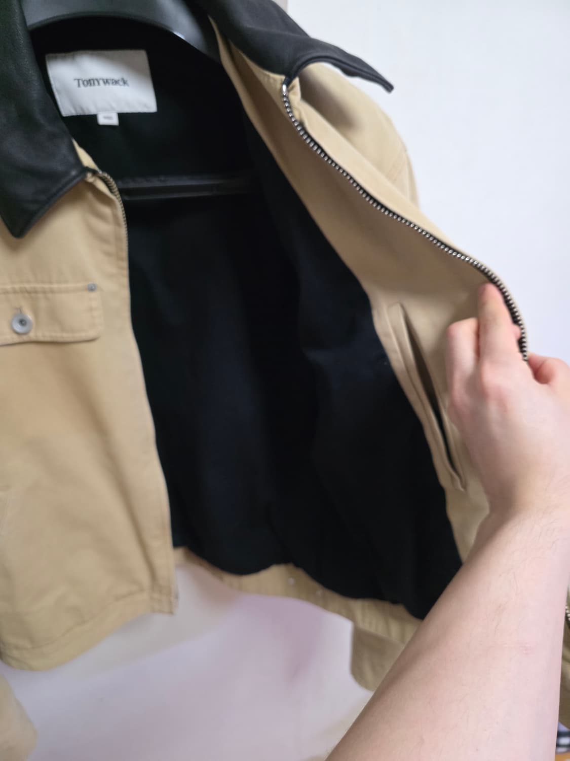 토니 레더카라 가먼트 워시드 워크자켓 베이지 상품이미지4