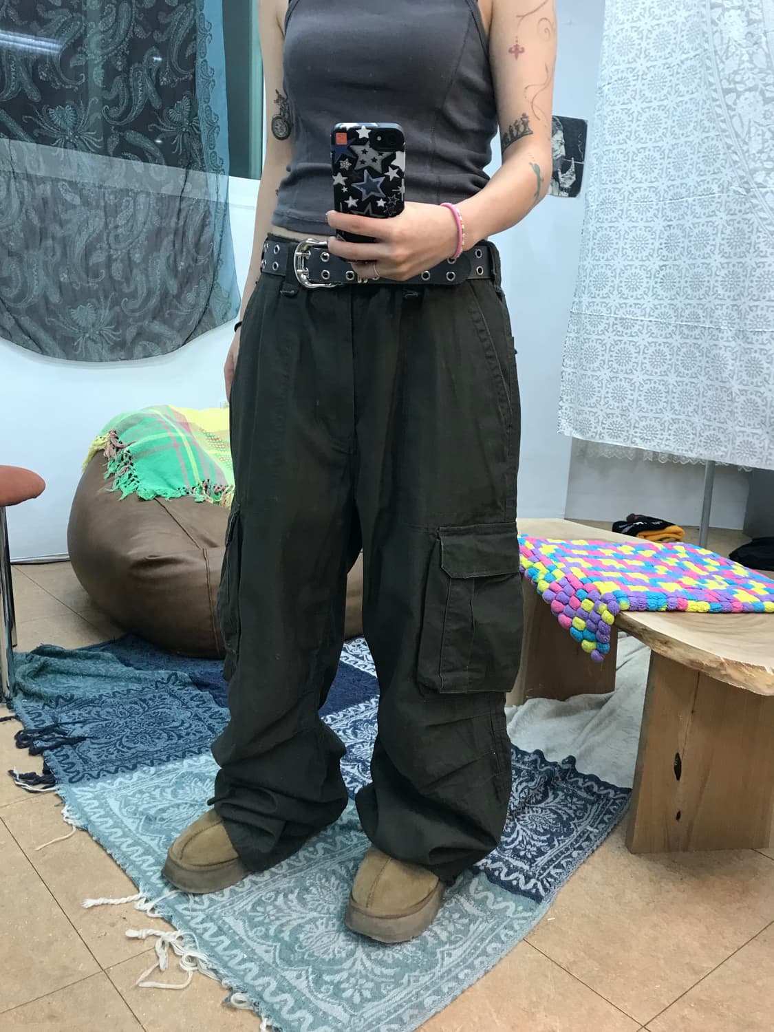 빈티지 카키 카고팬츠  상품이미지1