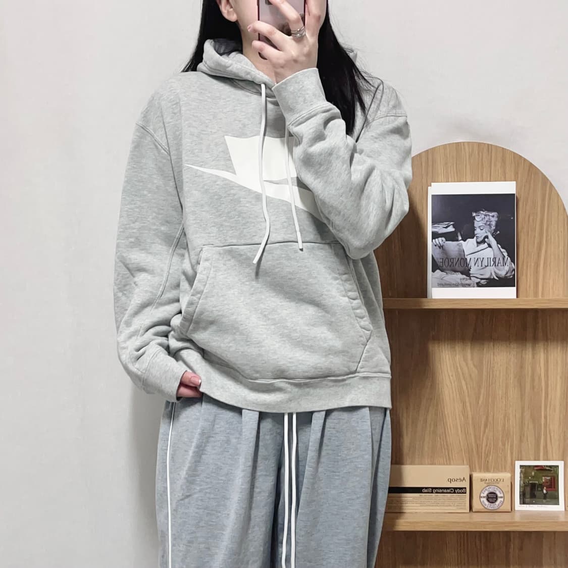 [정품] 나이키 그레이 박스로고 후드티 [ M ] 상품이미지2