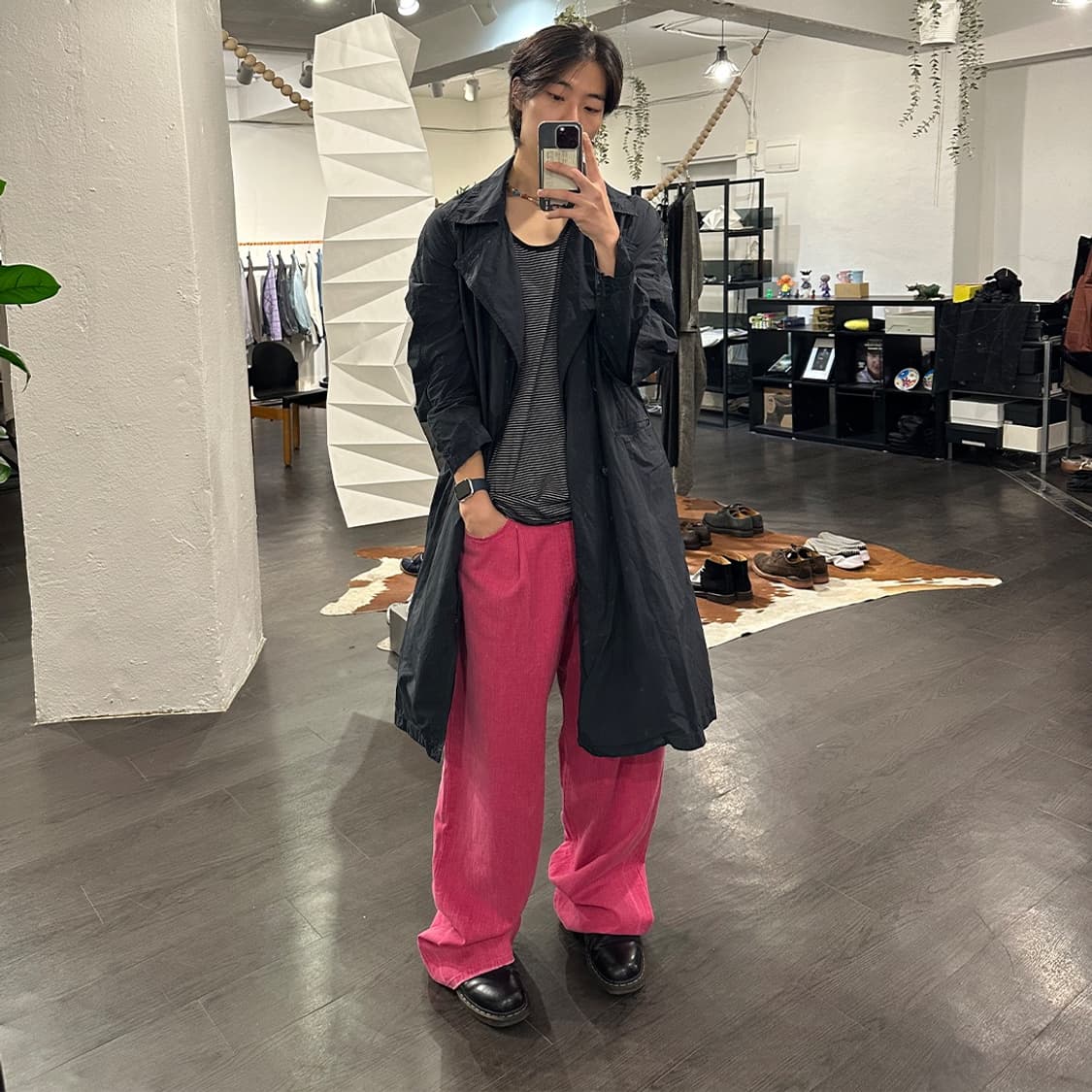 언유즈드 비대칭 오버사이즈 트렌치 코트 상품이미지5