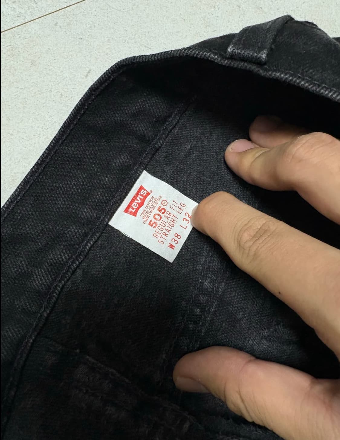 90s levi's 505 오렌지탭 블랙진 Made in USA 상품이미지7