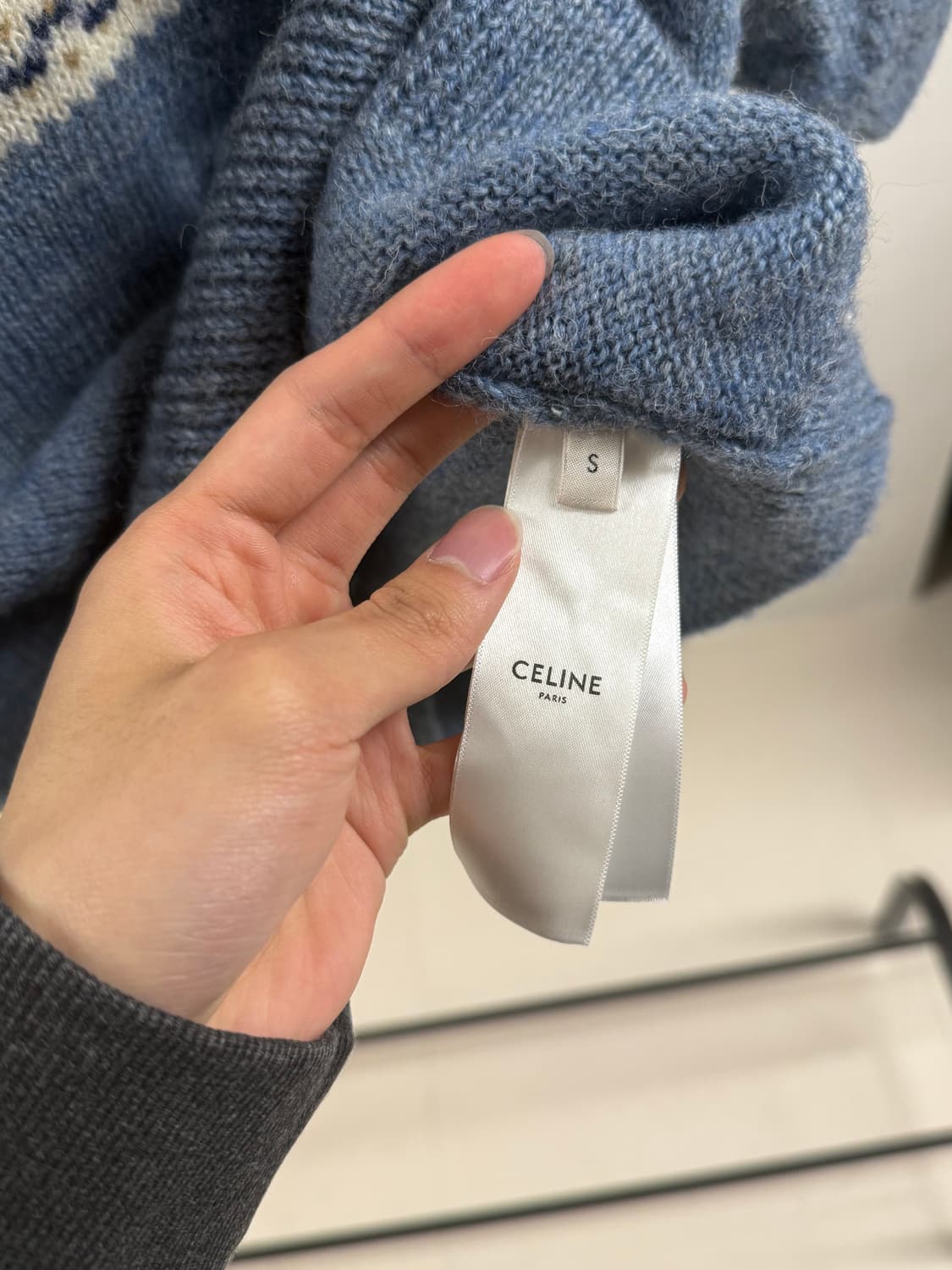 (S) 셀린느 트리오페 양모 니트반팔 상품이미지4