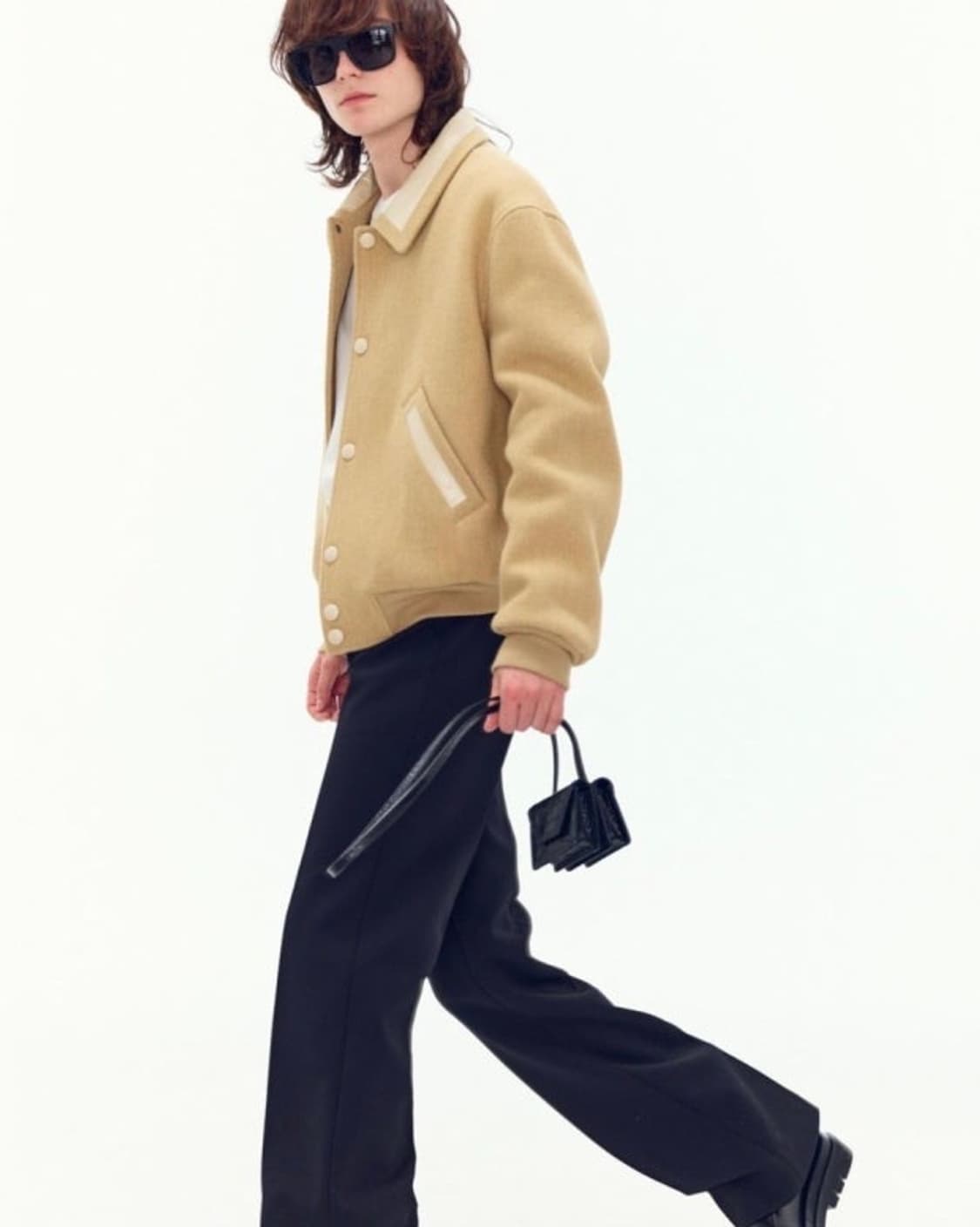 렉토 22FW 버틀러 콘트라스트 카라 울 점퍼 바시티 자켓 베이지 상품이미지7