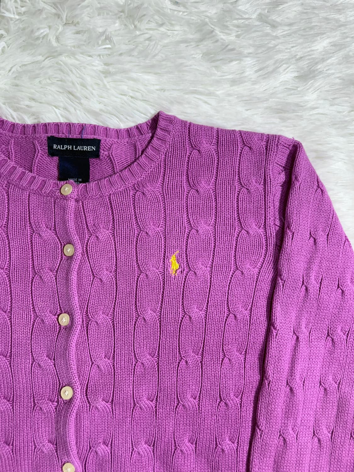 폴로 랄프로렌 핑크 포니 케이블 가디건  상품이미지6