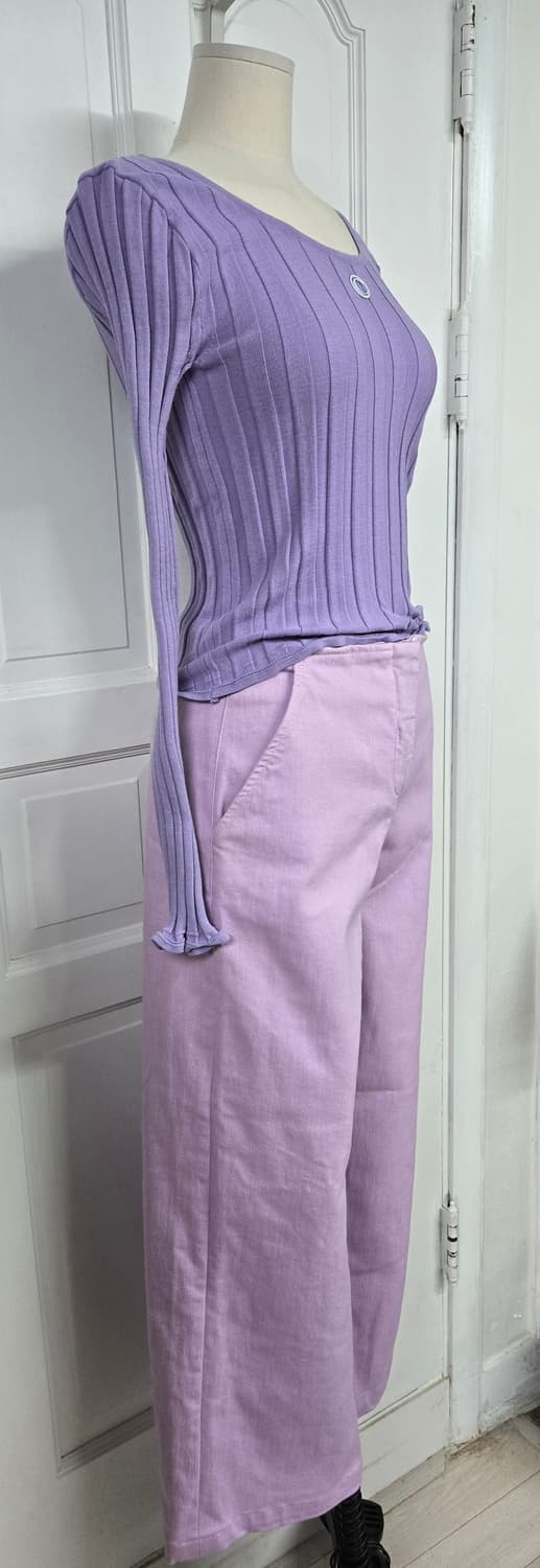 클루투 니트/tibi티비 와이드팬츠 라일락 코디 상품이미지6