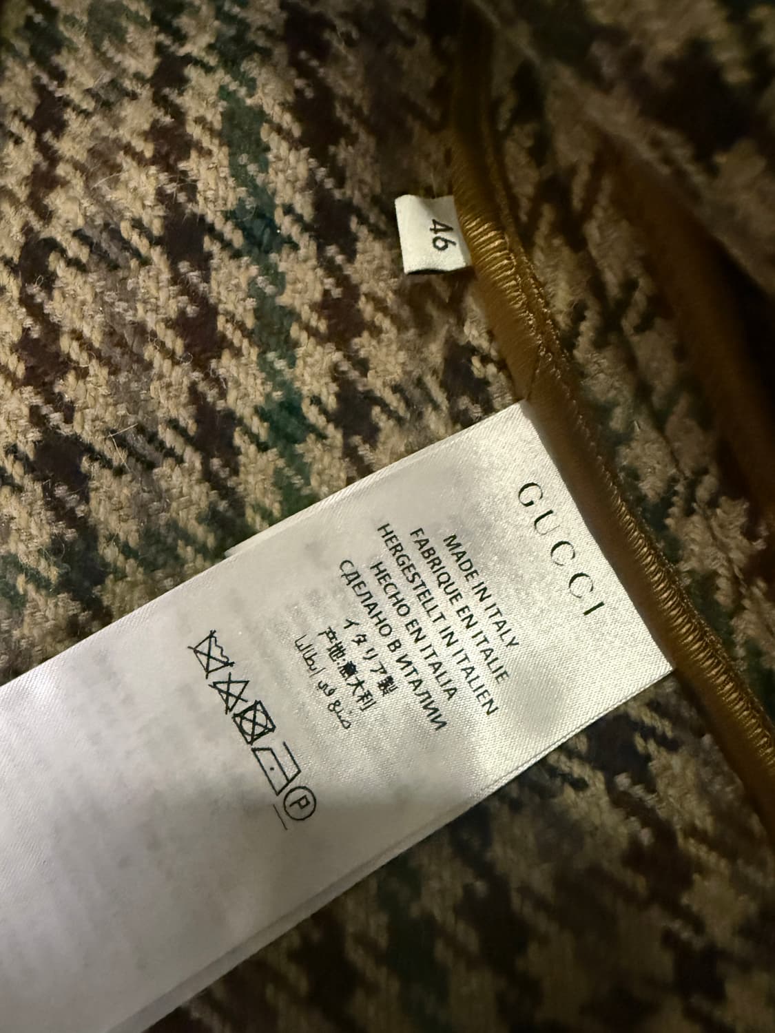 구찌(Gucci) 브라운 체크 남성 울 코트 상품이미지6