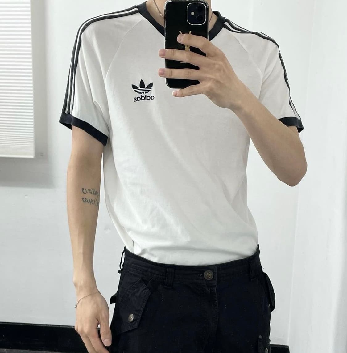아디다스 삼선 파이어버드 화이트 반팔 티셔츠 상품이미지2