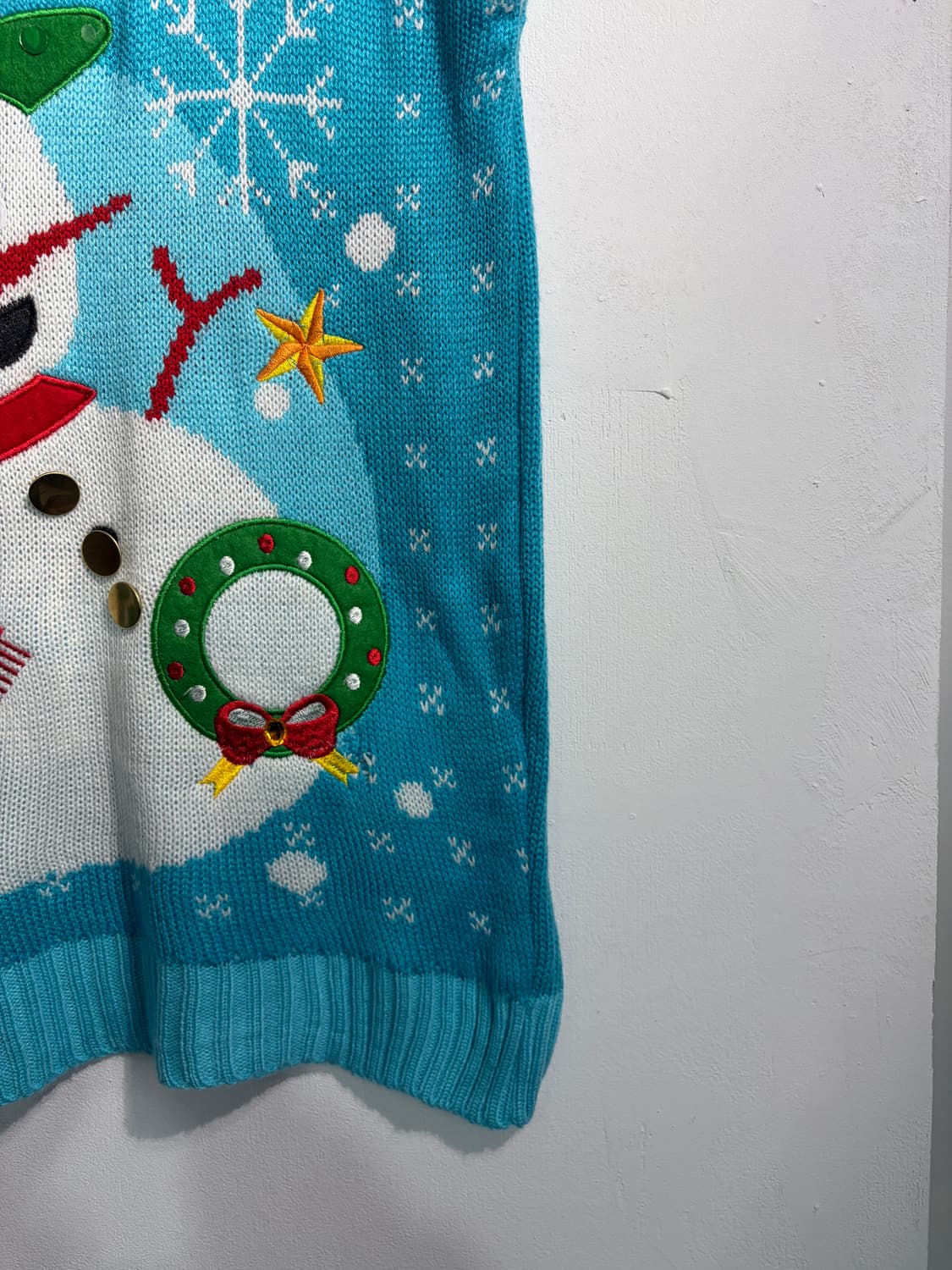 U.S.A. 크리스마스 눈사람 어글리니트 베스트 S 상품이미지6