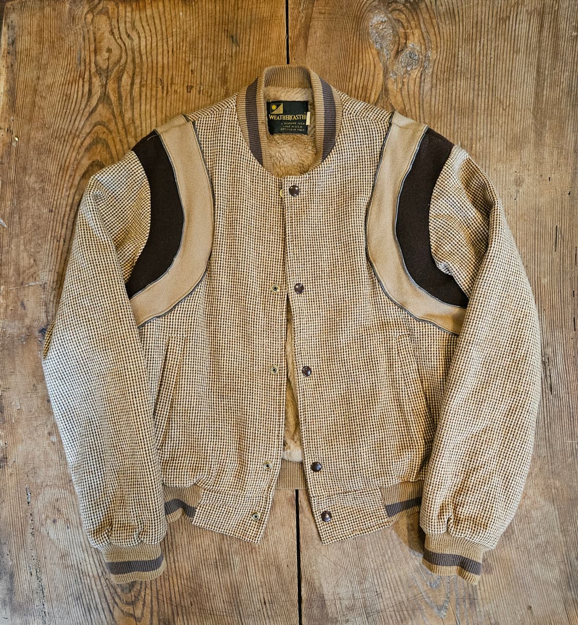 60s 빈티지 트위드 울 바시티 자켓  상품이미지1