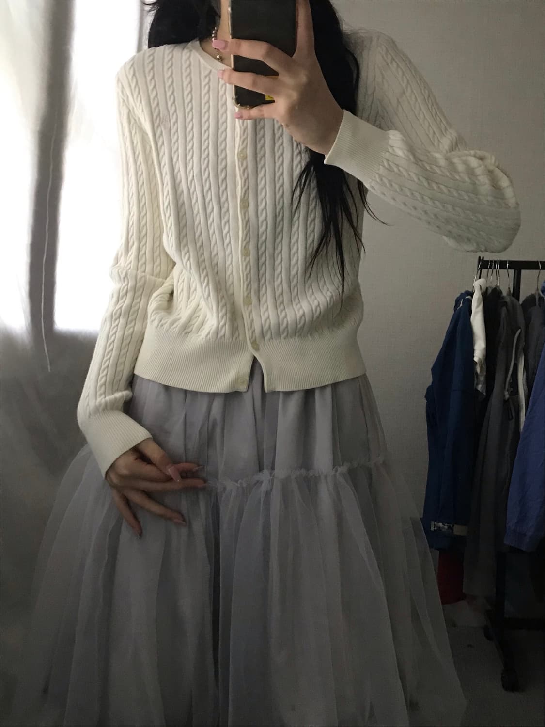 폴로 아이보리 케이블 가디건 상품이미지6