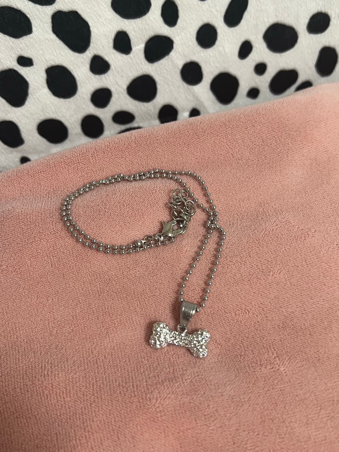 갸루 펑크 큐빅 강아지 뼈다귀 데일리 목걸이 상품이미지9