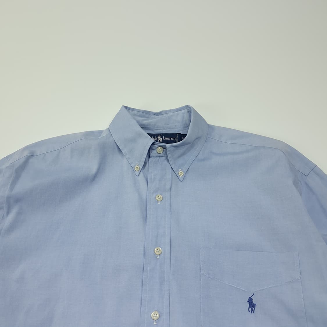 CL241 L 폴로 90s 말레이시아판 옥스포드 라이트블루 셔츠 남방 상품이미지2
