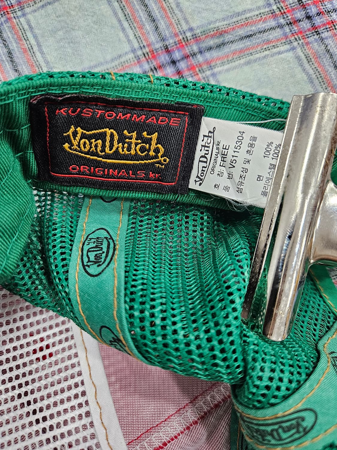 본더치(Von Dutch) 빨강/초록 메쉬캡 모자 상품이미지3