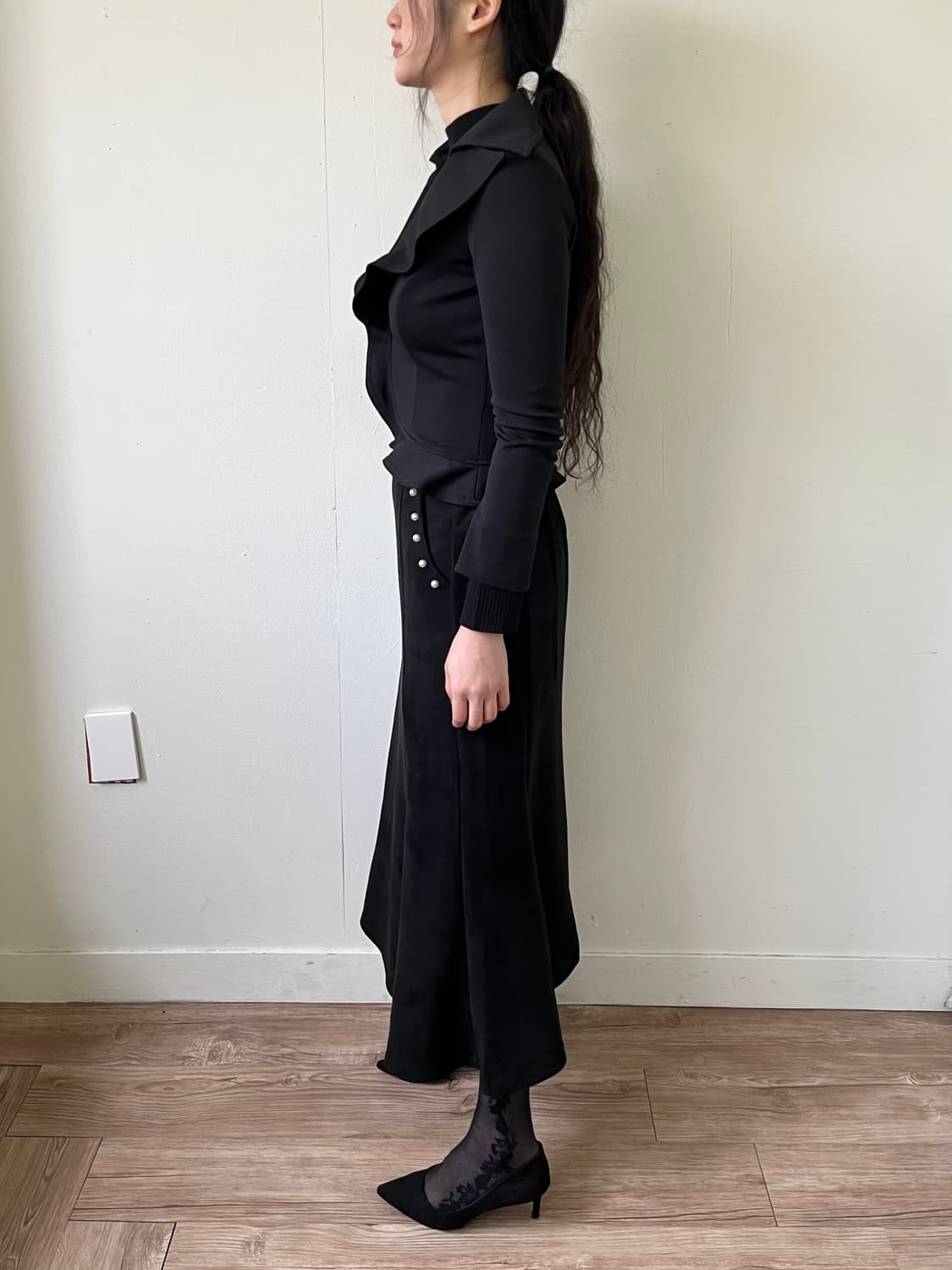 CECIL McBEE 셔링 블랙 자켓 상품이미지8