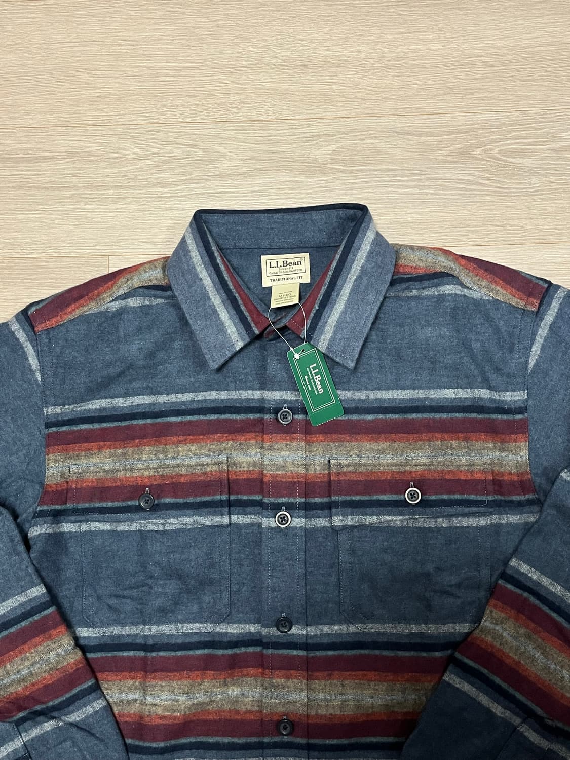 (새생품) L.L.Bean 엘엘빈 스트라이프 샤모아 셔츠 남방 상품이미지3