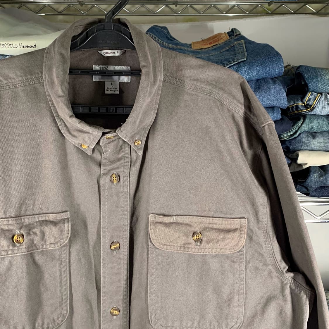 [L] 칼하트 오리지널핏 헤비코튼 워크셔츠 그레이 상품이미지1