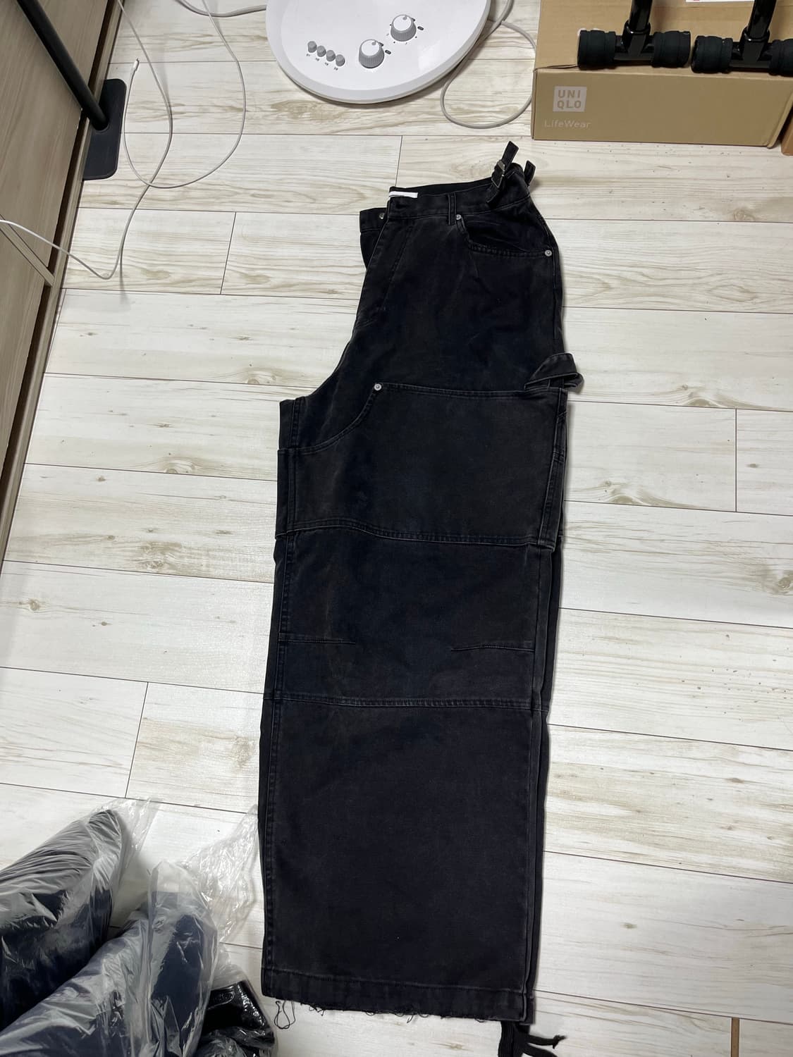 논노드 더블니 커버 팬츠 빈티지 블랙 2사이즈 상품이미지2
