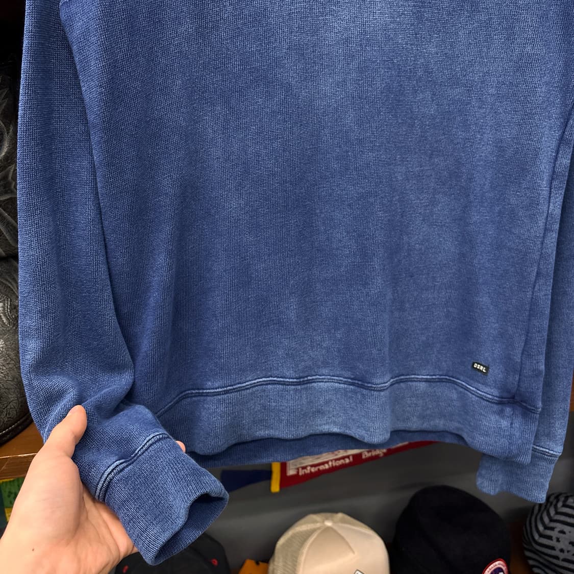 데님 앤 서플라이 에센셜 인디고블루 래글런 롱슬리브 티셔츠 N1220 상품이미지4