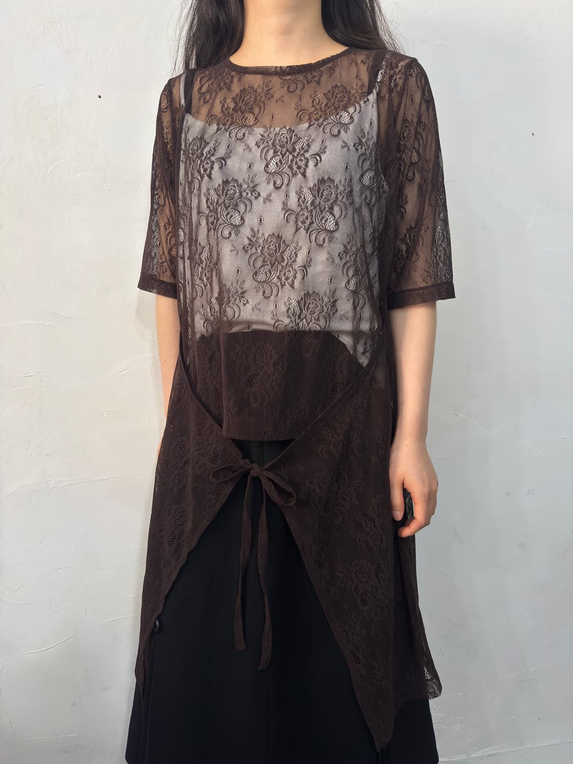 mesh lace design top 상품이미지2