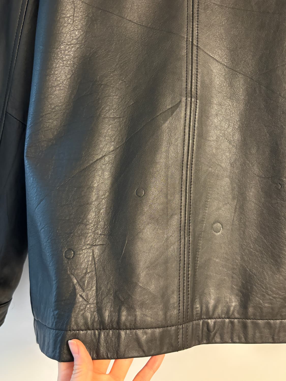오버핏 가죽자켓 상품이미지4