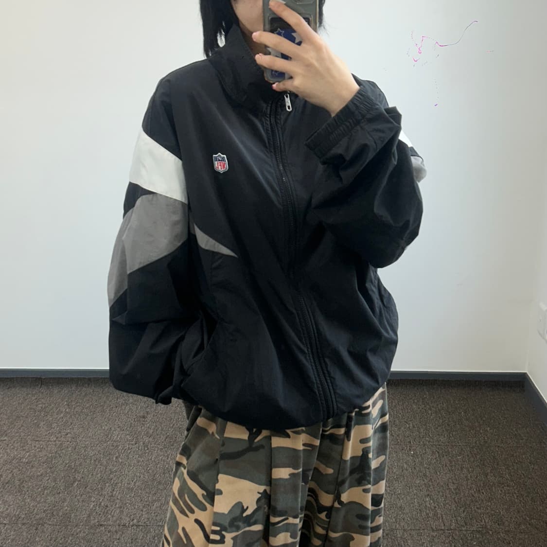 NFL 스몰로고 그레이 배색 바람막이 상품이미지2