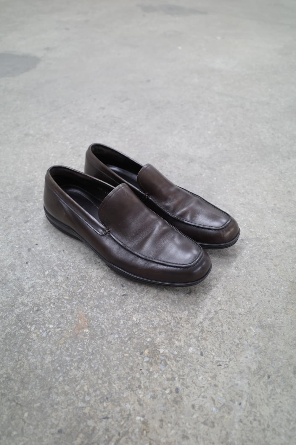 Prada Sports Leather Loafers Dark Brown 상품이미지1