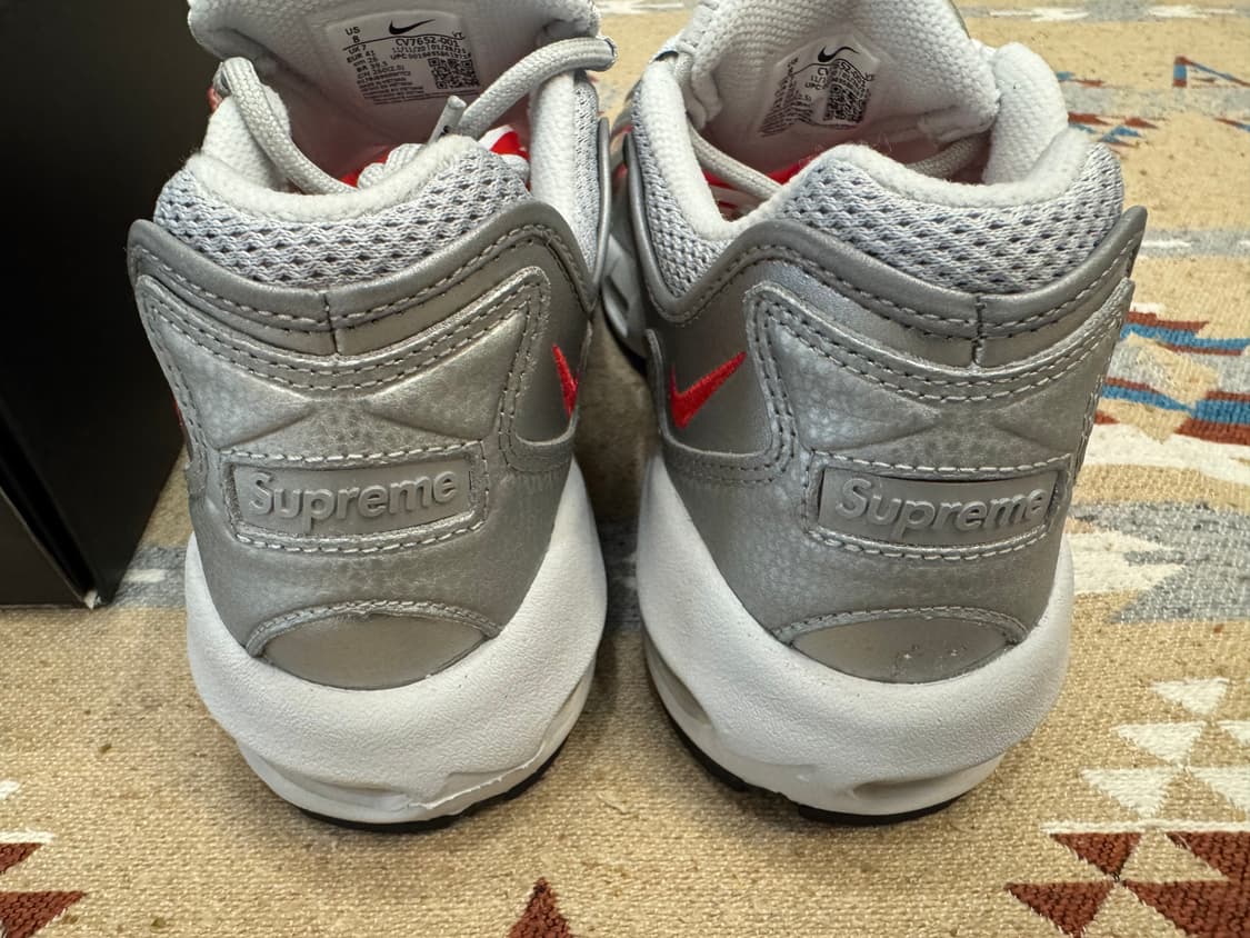 [260mm] 나이키 x 슈프림 에어맥스 96 메탈릭 실버 상품이미지5