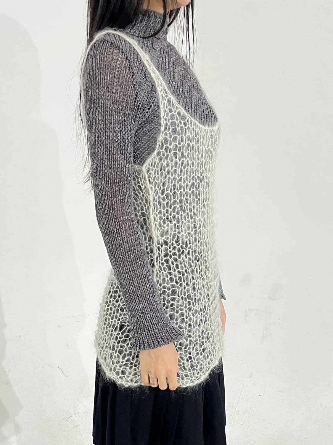 Mohair chroche knit top 상품이미지1