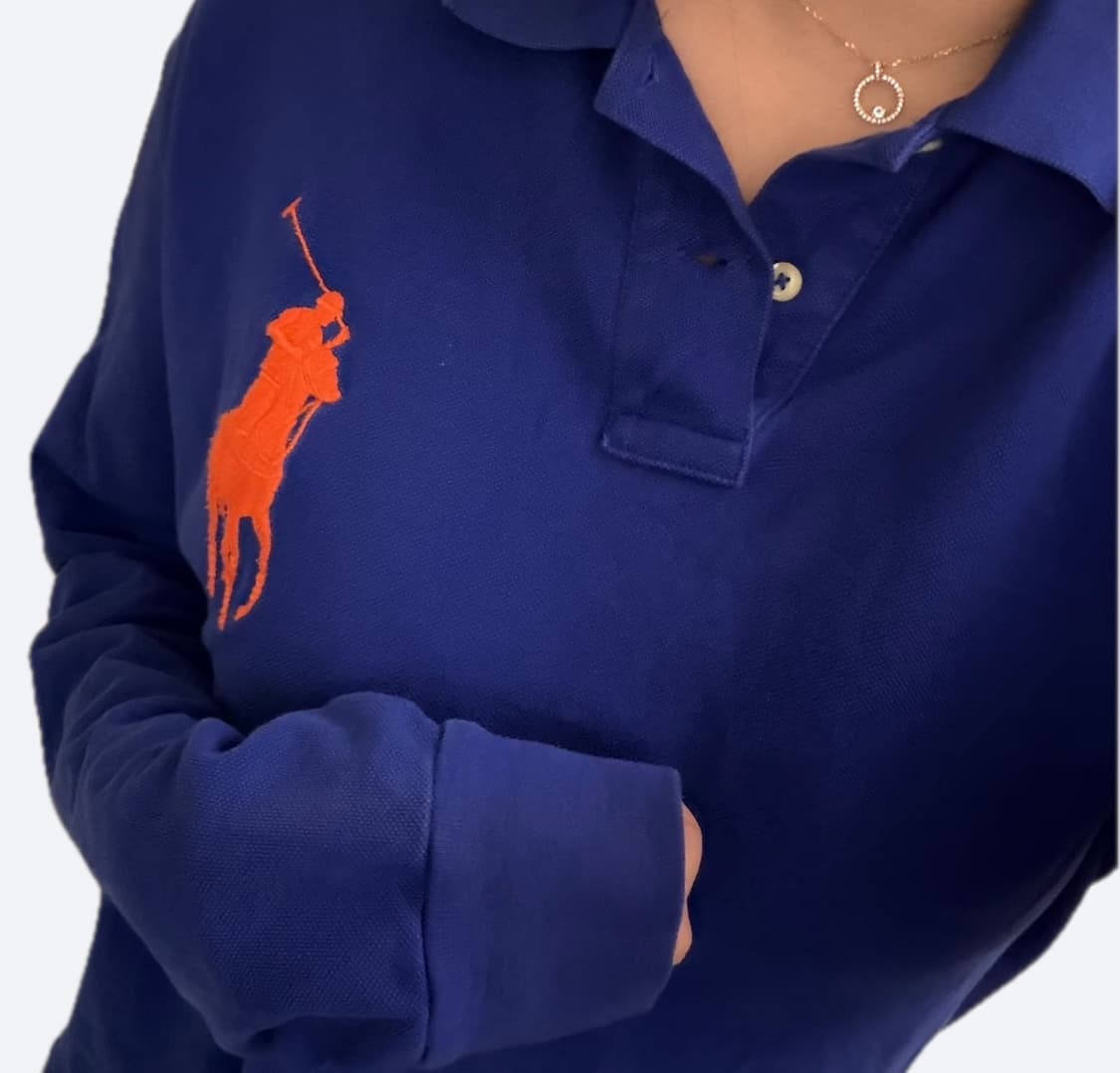 💙폴로 랄프로렌 빅포니 커스텀핏 블루 롱슬리브 카라티 PK💙 상품이미지2