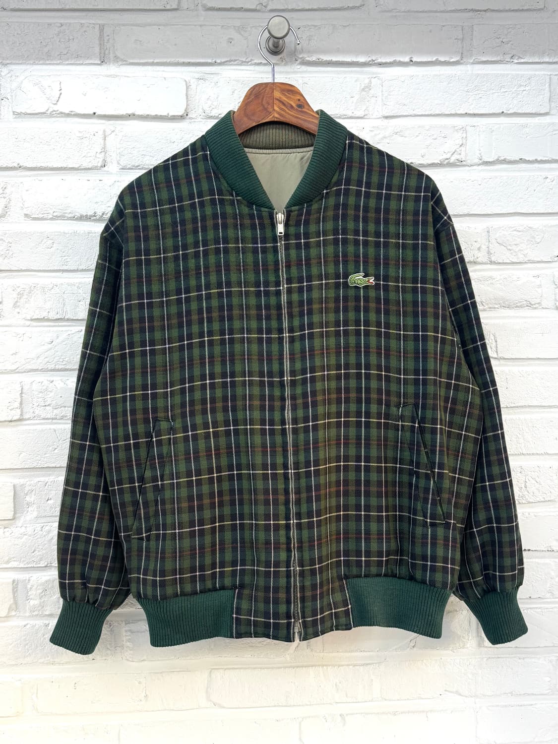 라코스테 그린 체크 리버시블 자켓 상품이미지4
