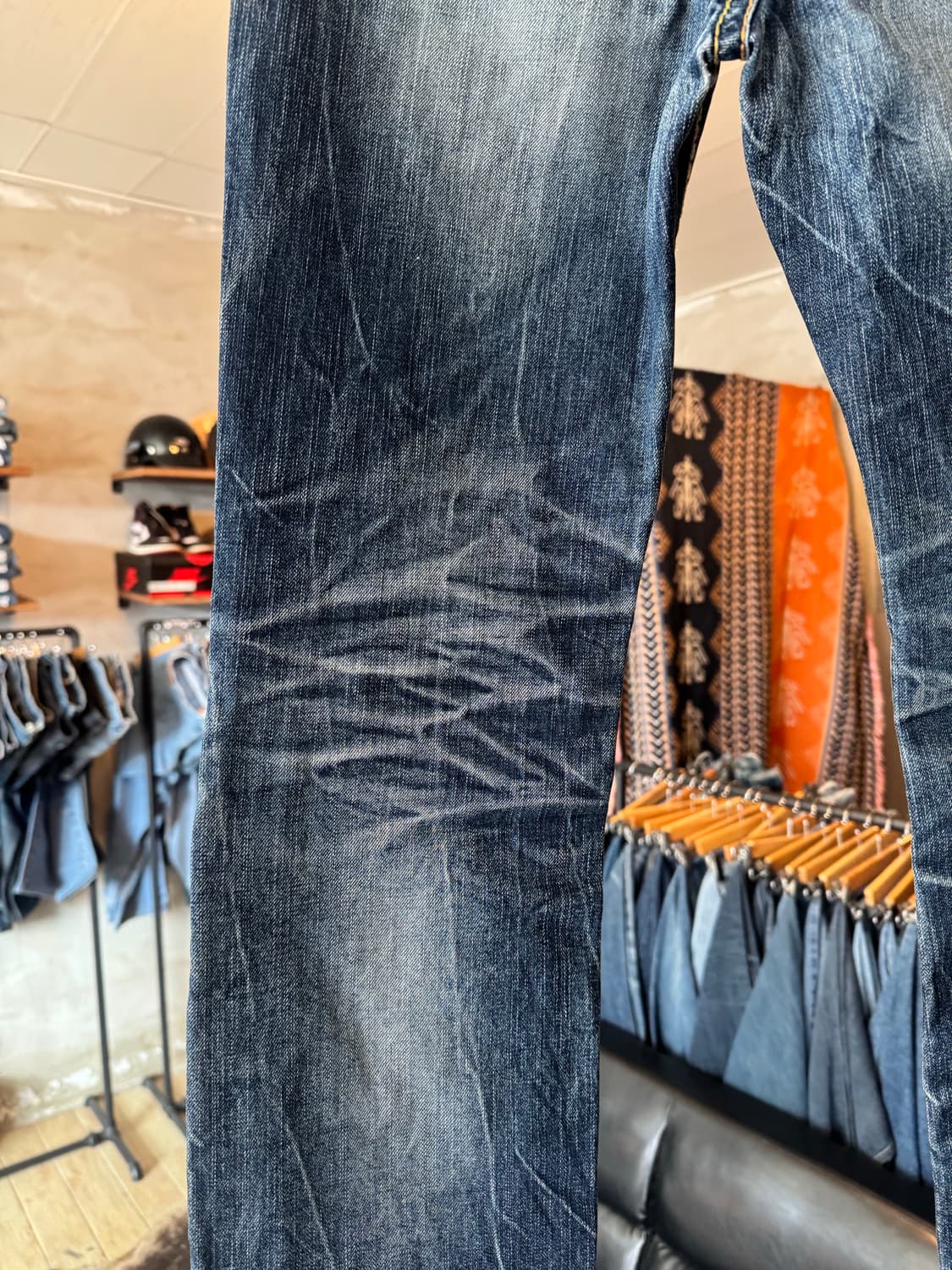 에비수 백포켓 노랑 페인팅 데님 28x33 상품이미지6