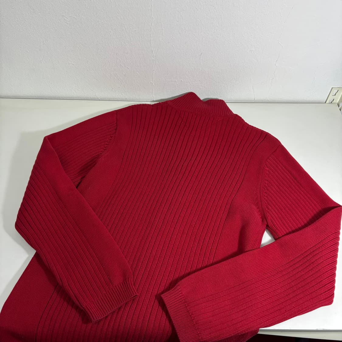 L 타미힐피거 레드 투웨이 니트집업 상품이미지3