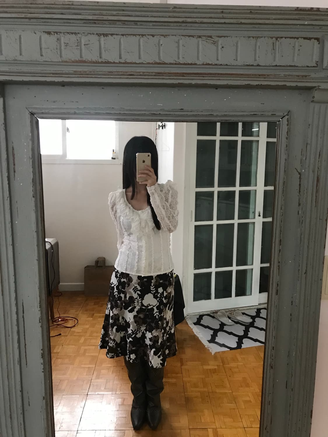 vintage pattern skirt 상품이미지3