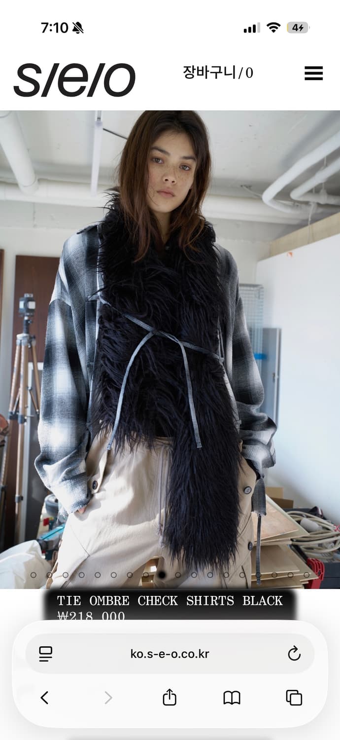 에스이오 seo 퍼 머플러 새상품 미착용 택제거 상품이미지1