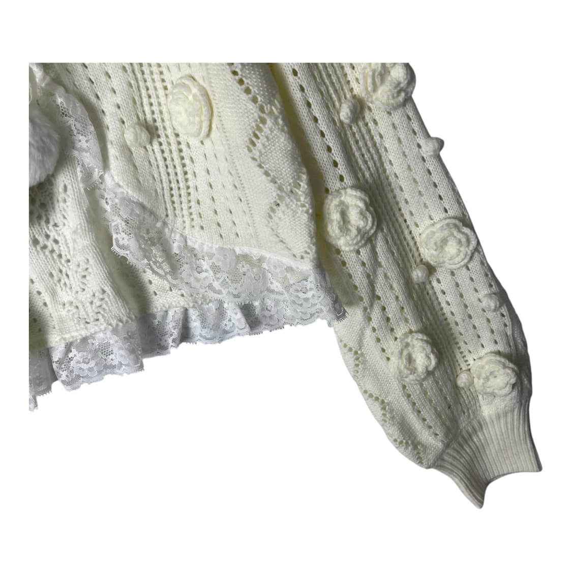 [Ankrouge] 앙크루즈 레이스 폼폼 케이프 가디건 상품이미지4