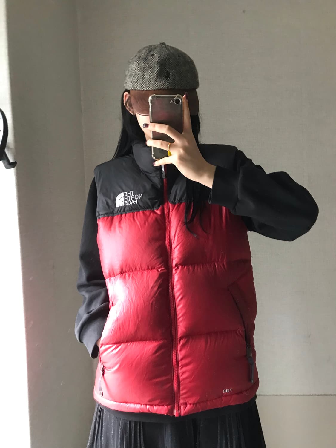노페700 레드 눕시 패딩조끼 상품이미지2