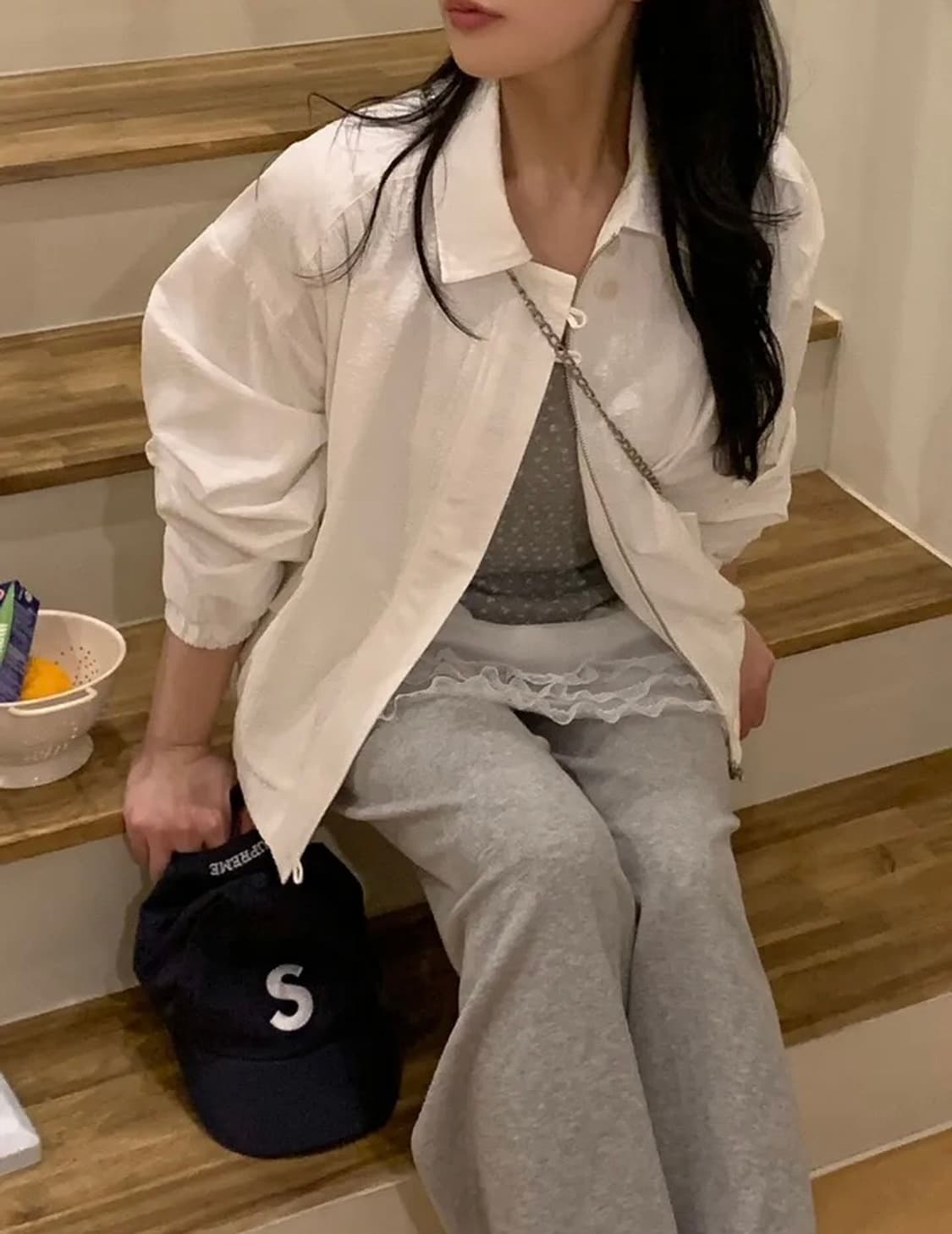 시어서커 블루종 새상품 상품이미지1